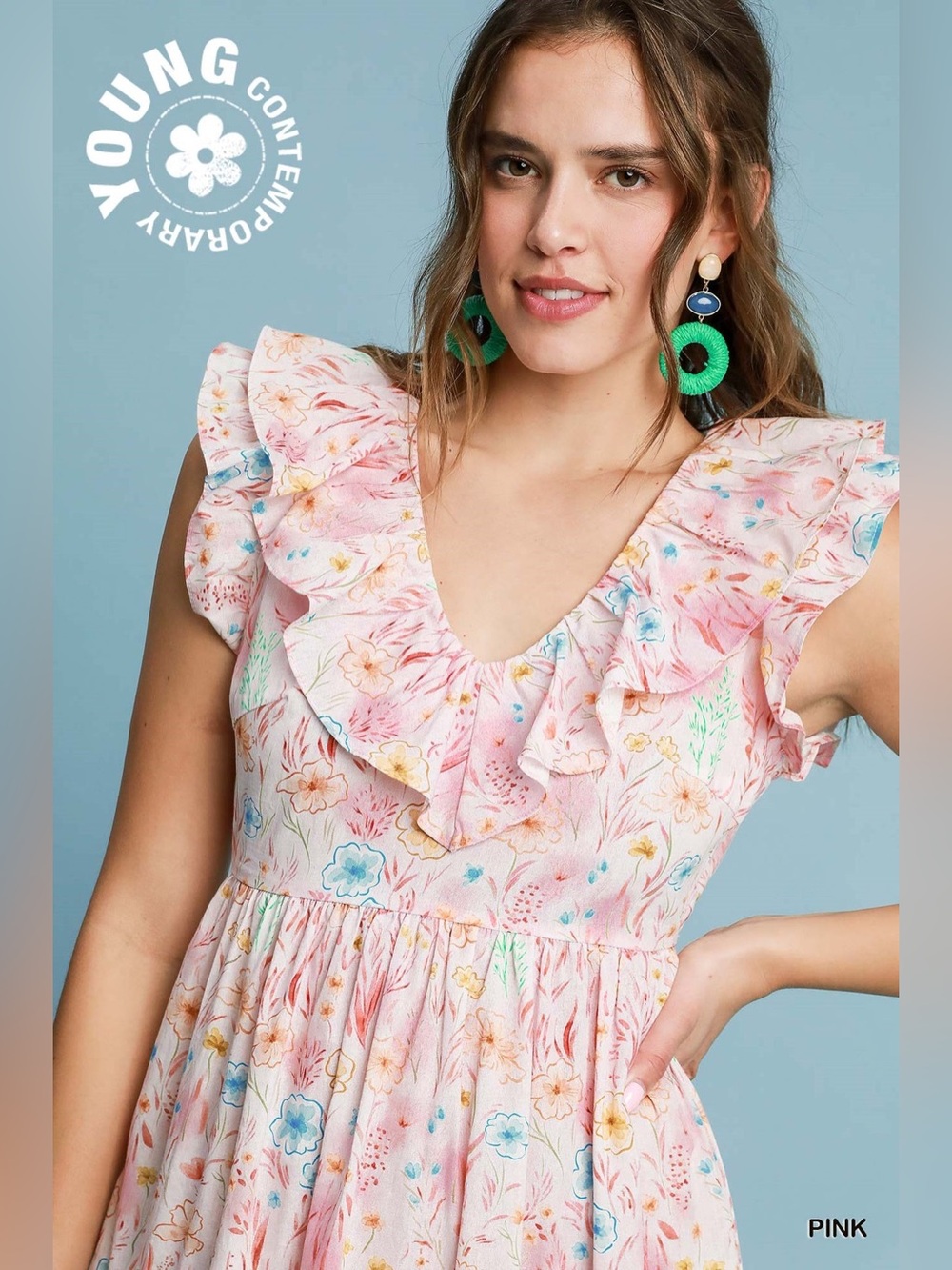 Umgee Watercolor Fun Dress - Picture 2 of 4